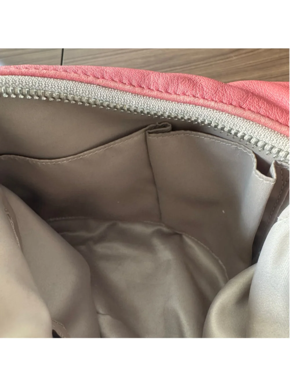 Coach Kristin Colorblock Leather Shoulder Crossbody Bag Beige Coral Pink F22509